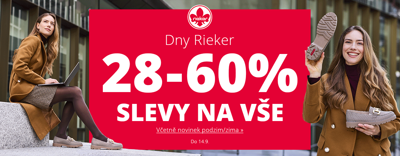 Dny Rieker 28-60 % na vše Dny Rieker 28-60 % na vše