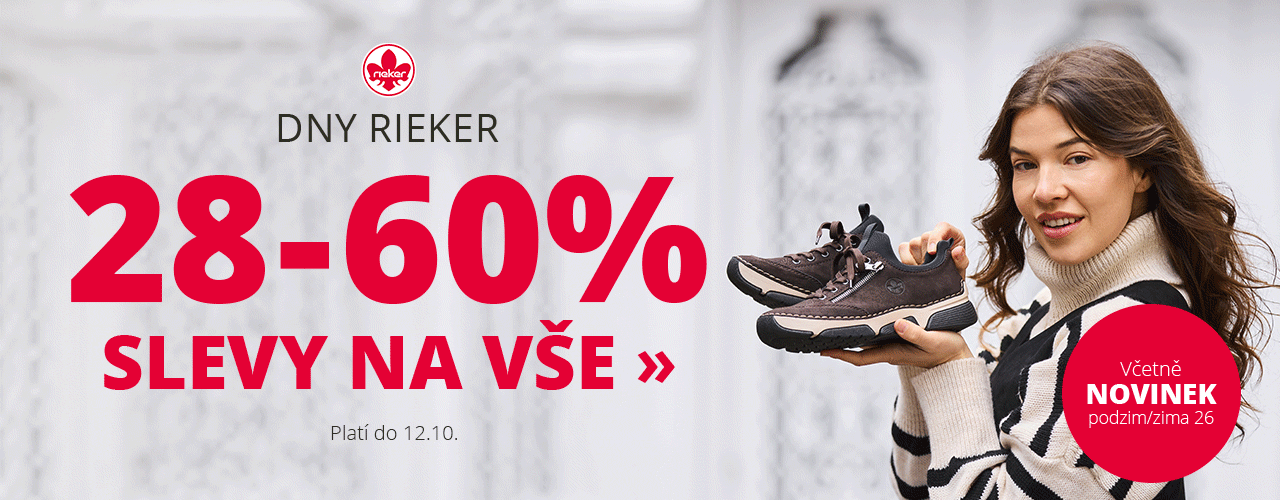 Dny Rieker 28-60 % na vše Dny Rieker 28-60 % na vše